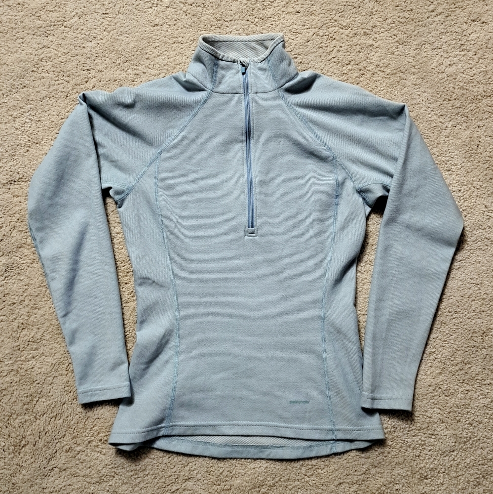 PATAGONIA Light Blue Long Sleeve Top Zipper
